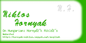 miklos hornyak business card